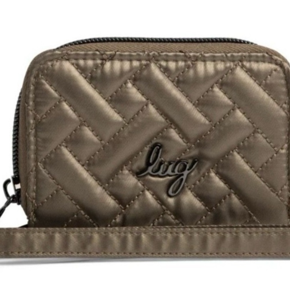 LUG  Chipper Quilted Metallic Walnut Wristlet